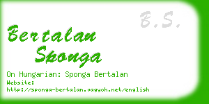 bertalan sponga business card